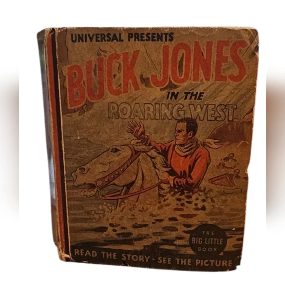 Very Vintage -1935 Universal Buck Jones Roaring West Little Adventure Book - Picture 1 of 12